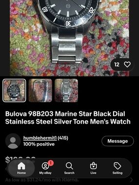 Bulova Men's Stainless Steel Watch with Black Dial